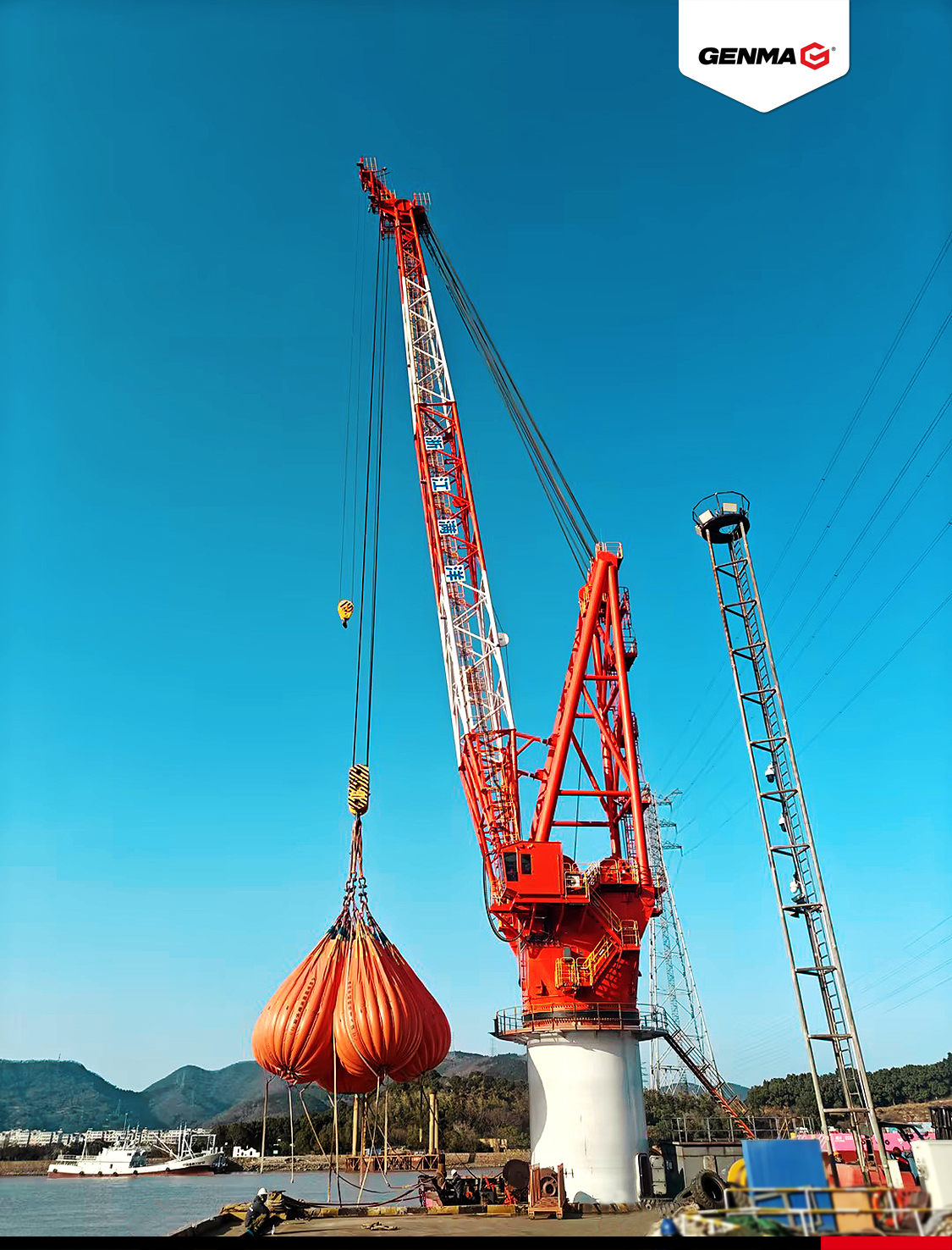 GENMA Delivers 280t Offshore Crane to Zhejiang Manyang to Support Salvage Operations(图1) GENMA Delivers 280t Offshore Crane to Zhejiang Manyang to Support Salvage Operations(图1)