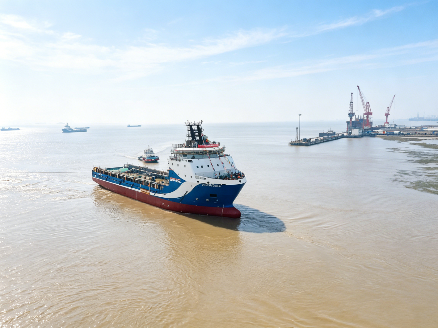 Double Milestone: ROC Achieves Simultaneous Launching and Steel Cutting of Two SPP40 Platform Supply(图2)