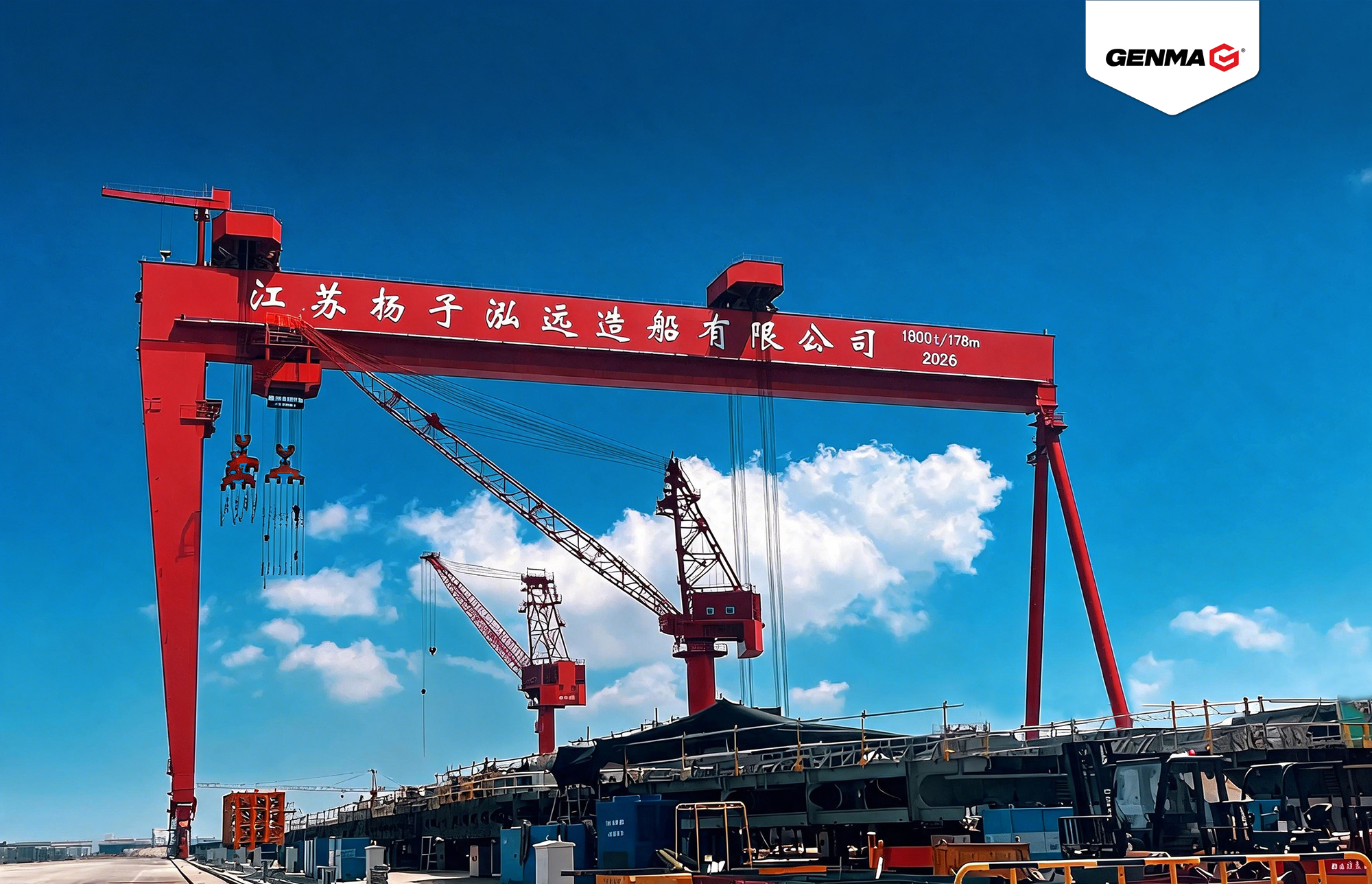 GENMA Delivers 1,800t and 400t Shipbuilding Gantry Cranes(图2) GENMA Delivers 1,800t and 400t Shipbuilding Gantry Cranes(图2)