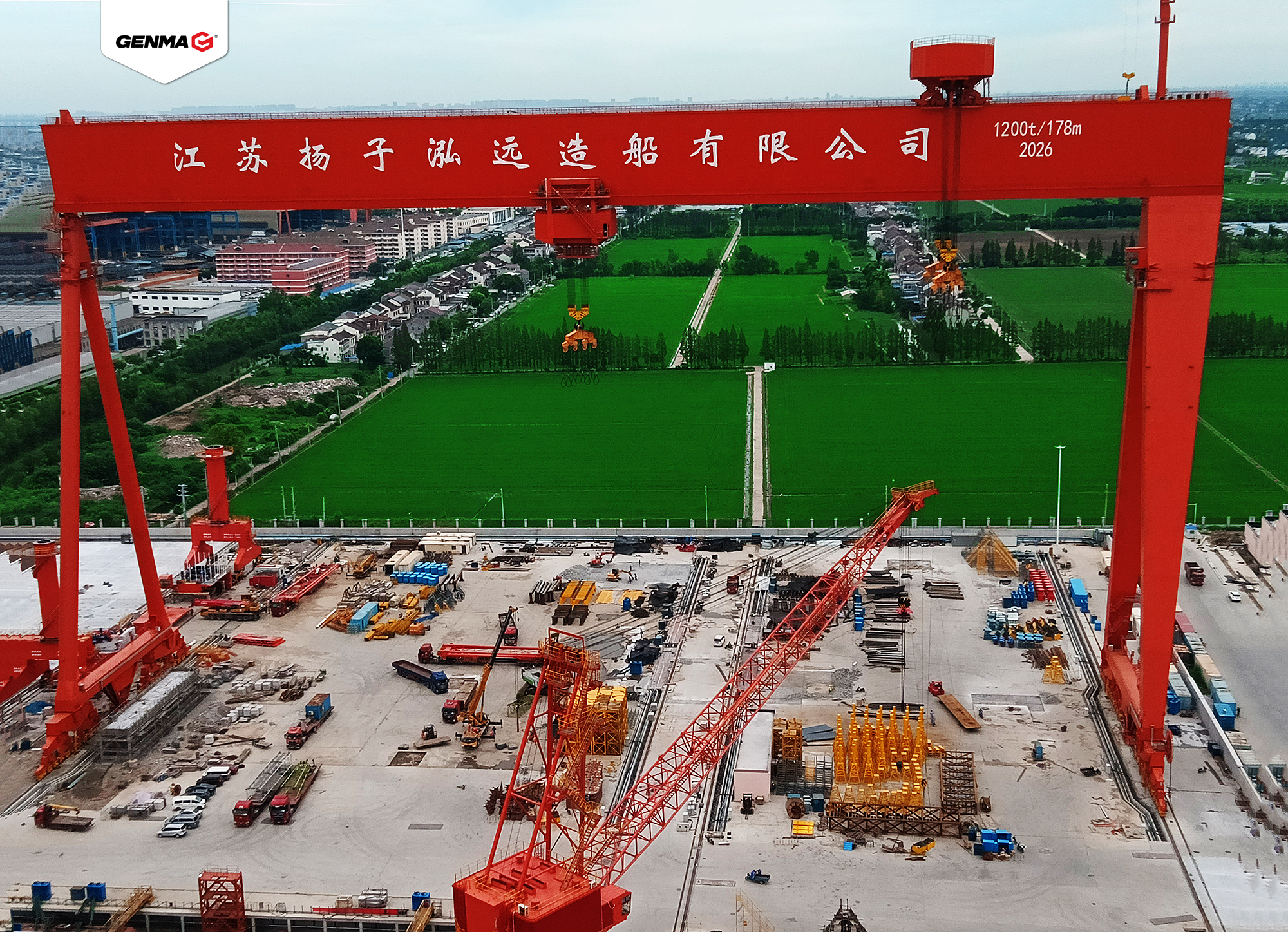 GENMA Delivers 1,200t Shipbuilding Gantry Crane(图1)