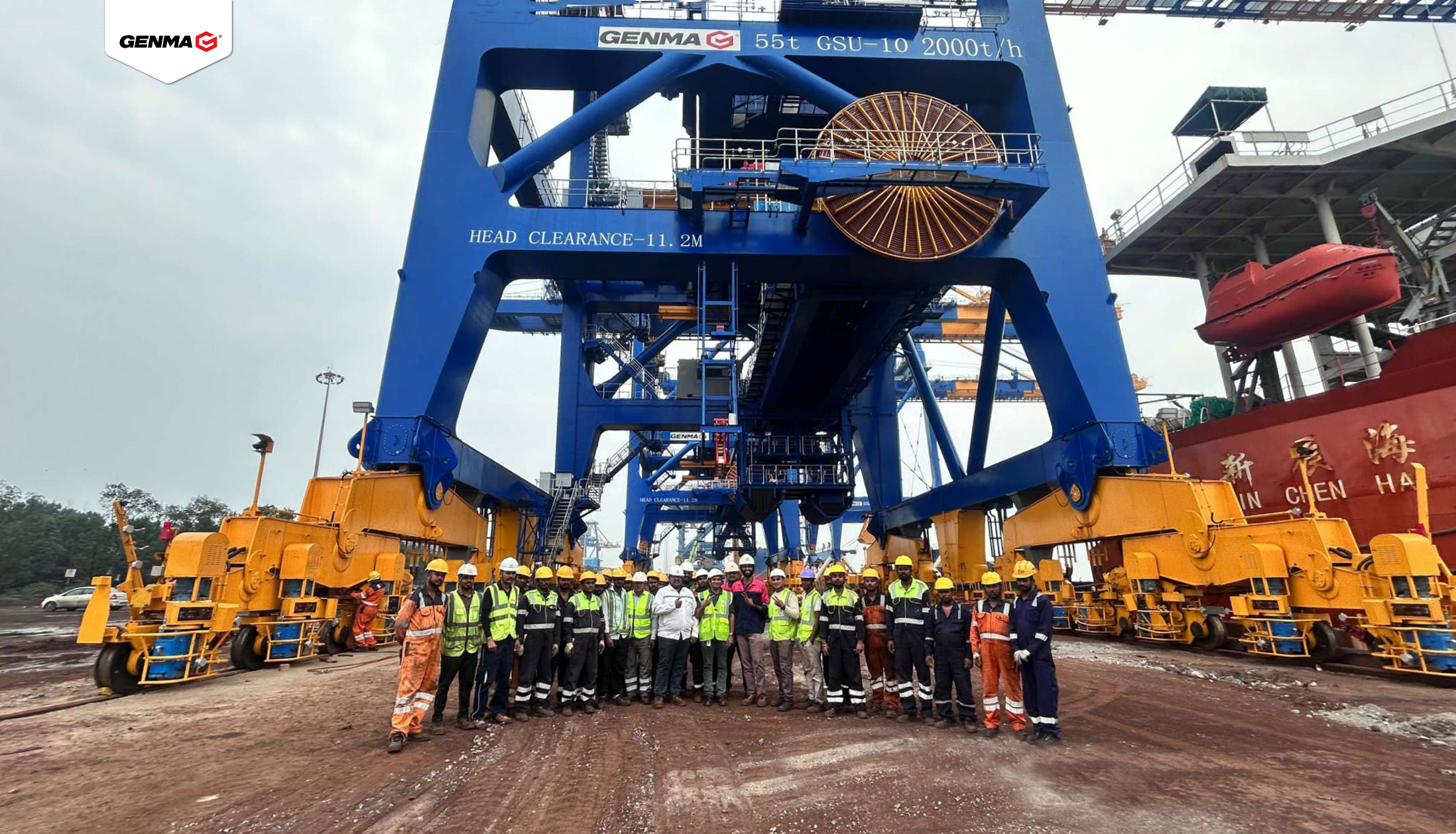 GENMA Grab Ship Unloaders and Portal Cranes Arrive On Track at Customer Terminals in India and Vietn(图1)